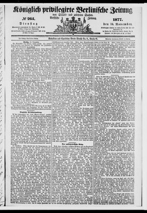 Königlich privilegirte Berlinische Zeitung von Staats- und gelehrten Sachen on Nov 13, 1877