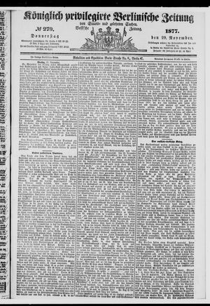 Königlich privilegirte Berlinische Zeitung von Staats- und gelehrten Sachen on Nov 29, 1877