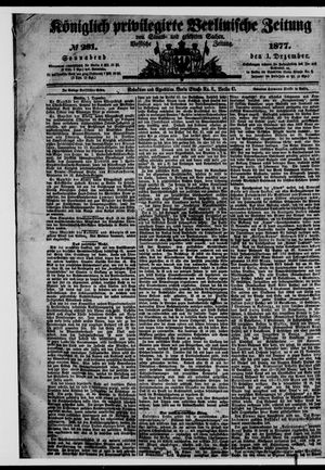 Königlich privilegirte Berlinische Zeitung von Staats- und gelehrten Sachen on Dec 1, 1877
