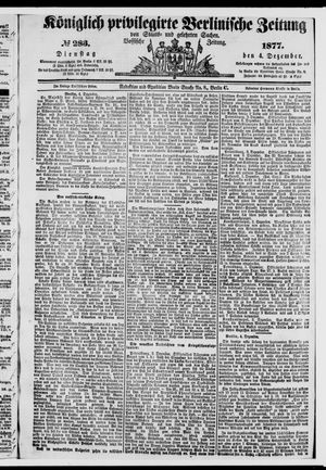 Königlich privilegirte Berlinische Zeitung von Staats- und gelehrten Sachen vom 04.12.1877