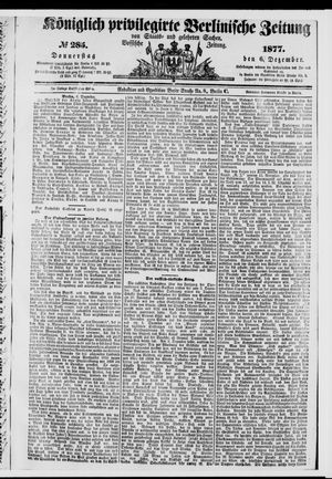 Königlich privilegirte Berlinische Zeitung von Staats- und gelehrten Sachen vom 06.12.1877