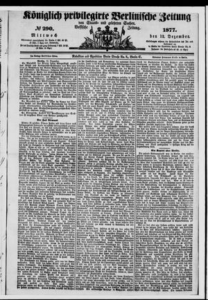 Königlich privilegirte Berlinische Zeitung von Staats- und gelehrten Sachen vom 12.12.1877