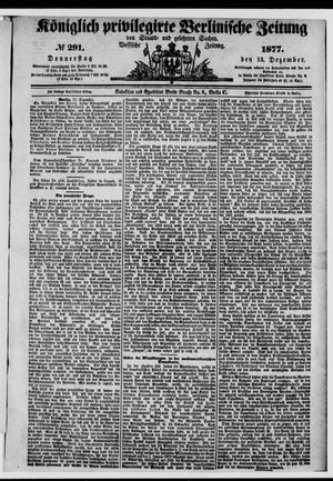 Königlich privilegirte Berlinische Zeitung von Staats- und gelehrten Sachen on Dec 13, 1877