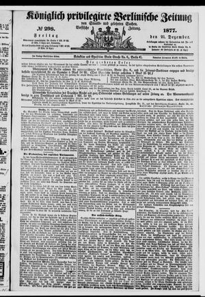 Königlich privilegirte Berlinische Zeitung von Staats- und gelehrten Sachen on Dec 21, 1877