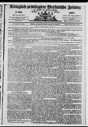 Königlich privilegirte Berlinische Zeitung von Staats- und gelehrten Sachen on Dec 22, 1877