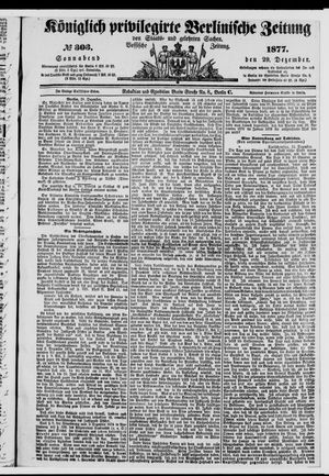 Königlich privilegirte Berlinische Zeitung von Staats- und gelehrten Sachen vom 29.12.1877