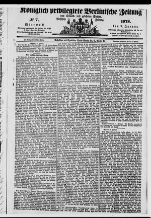 Königlich privilegirte Berlinische Zeitung von Staats- und gelehrten Sachen vom 09.01.1878