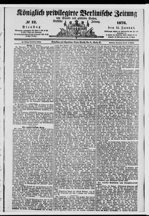 Königlich privilegirte Berlinische Zeitung von Staats- und gelehrten Sachen vom 15.01.1878