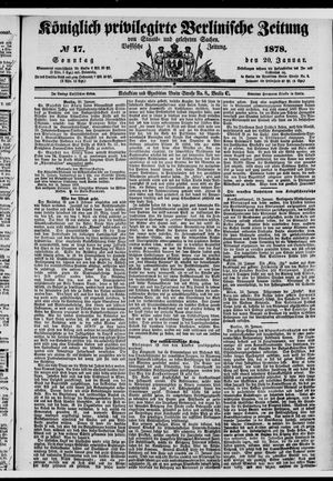 Königlich privilegirte Berlinische Zeitung von Staats- und gelehrten Sachen on Jan 20, 1878