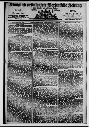 Königlich privilegirte Berlinische Zeitung von Staats- und gelehrten Sachen on Jan 24, 1878