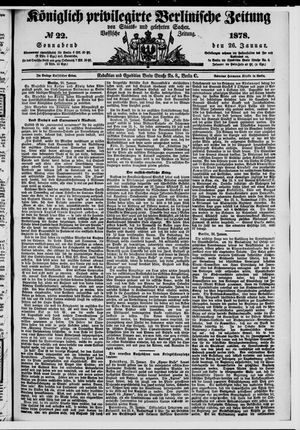 Königlich privilegirte Berlinische Zeitung von Staats- und gelehrten Sachen vom 26.01.1878