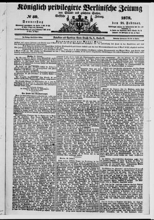 Königlich privilegirte Berlinische Zeitung von Staats- und gelehrten Sachen vom 28.02.1878