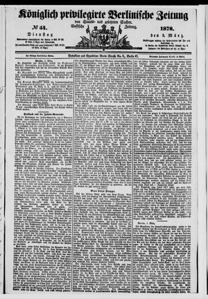 Königlich privilegirte Berlinische Zeitung von Staats- und gelehrten Sachen on Mar 5, 1878