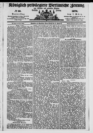 Königlich privilegirte Berlinische Zeitung von Staats- und gelehrten Sachen vom 07.03.1878