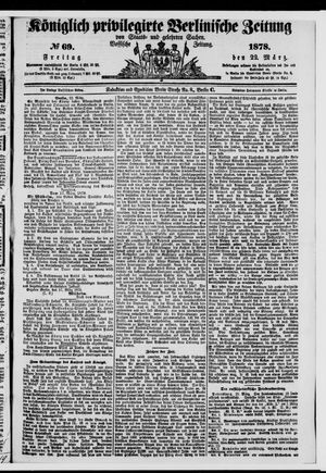 Königlich privilegirte Berlinische Zeitung von Staats- und gelehrten Sachen vom 22.03.1878
