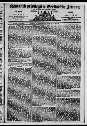 Königlich privilegirte Berlinische Zeitung von Staats- und gelehrten Sachen on May 7, 1878