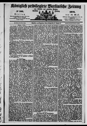 Königlich privilegirte Berlinische Zeitung von Staats- und gelehrten Sachen on May 10, 1878