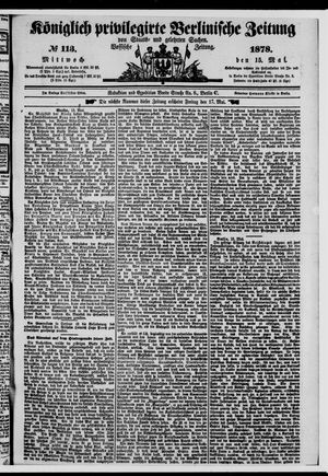 Königlich privilegirte Berlinische Zeitung von Staats- und gelehrten Sachen vom 15.05.1878