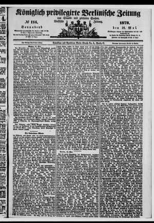 Königlich privilegirte Berlinische Zeitung von Staats- und gelehrten Sachen vom 18.05.1878