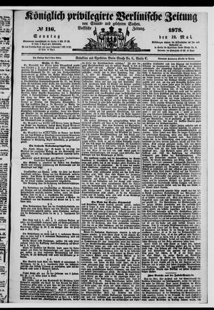 Königlich privilegirte Berlinische Zeitung von Staats- und gelehrten Sachen on May 19, 1878