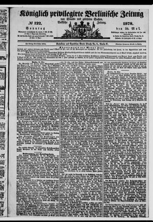 Königlich privilegirte Berlinische Zeitung von Staats- und gelehrten Sachen on May 26, 1878
