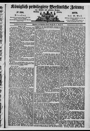 Königlich privilegirte Berlinische Zeitung von Staats- und gelehrten Sachen on May 28, 1878