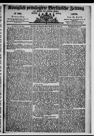 Königlich privilegirte Berlinische Zeitung von Staats- und gelehrten Sachen vom 18.07.1878
