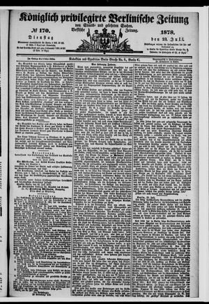 Königlich privilegirte Berlinische Zeitung von Staats- und gelehrten Sachen vom 23.07.1878