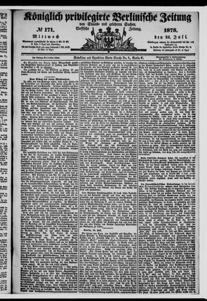 Königlich privilegirte Berlinische Zeitung von Staats- und gelehrten Sachen on Jul 24, 1878