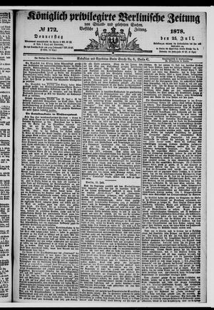 Königlich privilegirte Berlinische Zeitung von Staats- und gelehrten Sachen on Jul 25, 1878