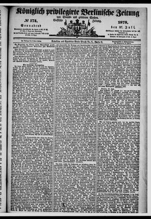 Königlich privilegirte Berlinische Zeitung von Staats- und gelehrten Sachen vom 27.07.1878