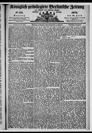 Königlich privilegirte Berlinische Zeitung von Staats- und gelehrten Sachen vom 28.07.1878