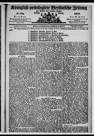 Königlich privilegirte Berlinische Zeitung von Staats- und gelehrten Sachen vom 30.07.1878