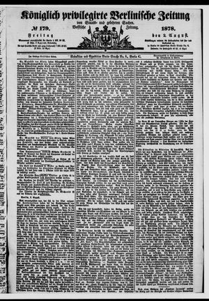 Königlich privilegirte Berlinische Zeitung von Staats- und gelehrten Sachen on Aug 2, 1878