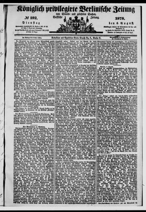 Königlich privilegirte Berlinische Zeitung von Staats- und gelehrten Sachen on Aug 6, 1878