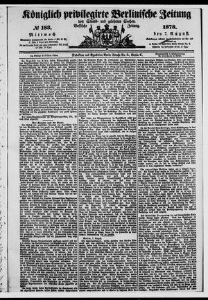 Königlich privilegirte Berlinische Zeitung von Staats- und gelehrten Sachen on Aug 7, 1878