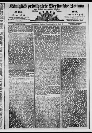 Königlich privilegirte Berlinische Zeitung von Staats- und gelehrten Sachen vom 08.08.1878