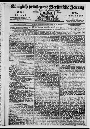 Königlich privilegirte Berlinische Zeitung von Staats- und gelehrten Sachen vom 28.08.1878