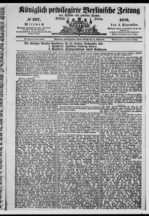 Königlich privilegirte Berlinische Zeitung von Staats- und gelehrten Sachen on Sep 4, 1878