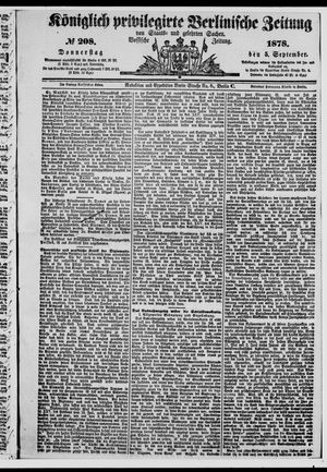 Königlich privilegirte Berlinische Zeitung von Staats- und gelehrten Sachen vom 05.09.1878