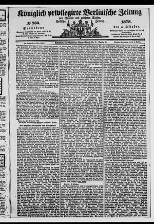 Königlich privilegirte Berlinische Zeitung von Staats- und gelehrten Sachen vom 05.10.1878