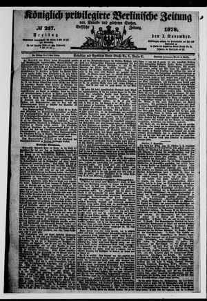 Königlich privilegirte Berlinische Zeitung von Staats- und gelehrten Sachen vom 01.11.1878