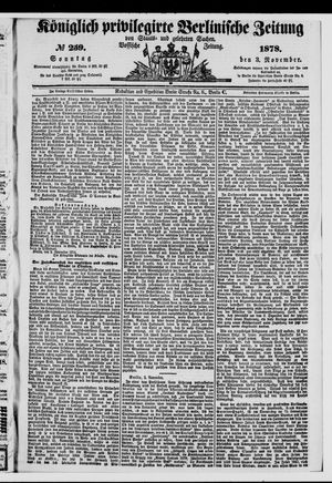 Königlich privilegirte Berlinische Zeitung von Staats- und gelehrten Sachen on Nov 3, 1878