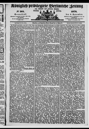 Königlich privilegirte Berlinische Zeitung von Staats- und gelehrten Sachen on Nov 9, 1878