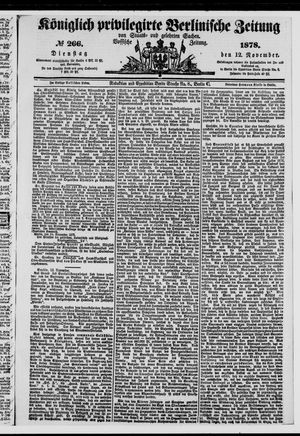 Königlich privilegirte Berlinische Zeitung von Staats- und gelehrten Sachen on Nov 12, 1878
