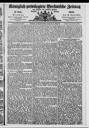 Königlich privilegirte Berlinische Zeitung von Staats- und gelehrten Sachen on Nov 19, 1878