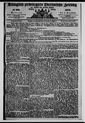 Königlich privilegirte Berlinische Zeitung von Staats- und gelehrten Sachen on Dec 8, 1878