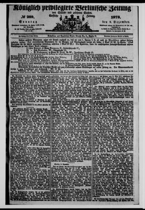 Königlich privilegirte Berlinische Zeitung von Staats- und gelehrten Sachen vom 08.12.1878