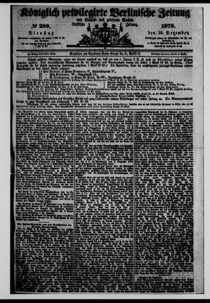 Königlich privilegirte Berlinische Zeitung von Staats- und gelehrten Sachen vom 10.12.1878