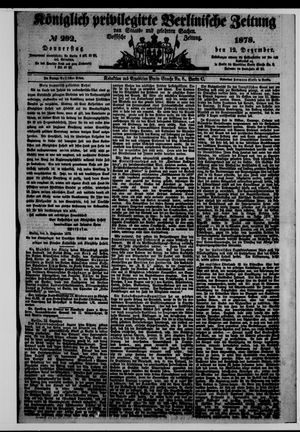 Königlich privilegirte Berlinische Zeitung von Staats- und gelehrten Sachen on Dec 12, 1878